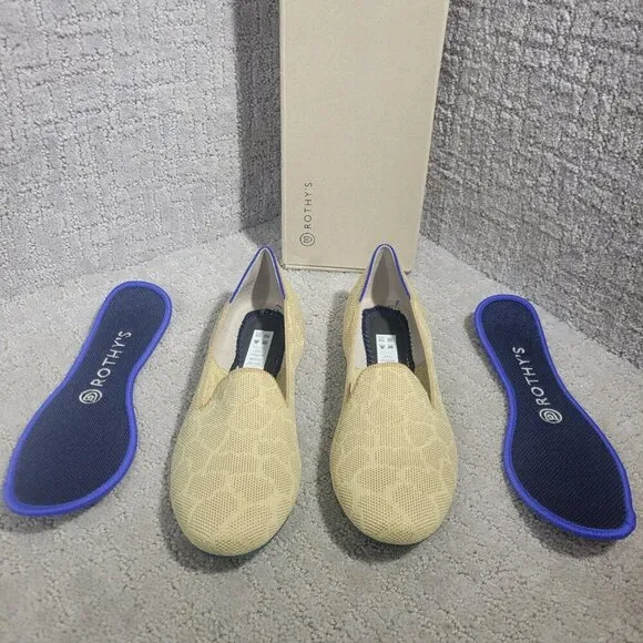 Rothy's The Loafer Women's Size 7.5 US Sahara Gold Round Toe Ballet Flat Shoes