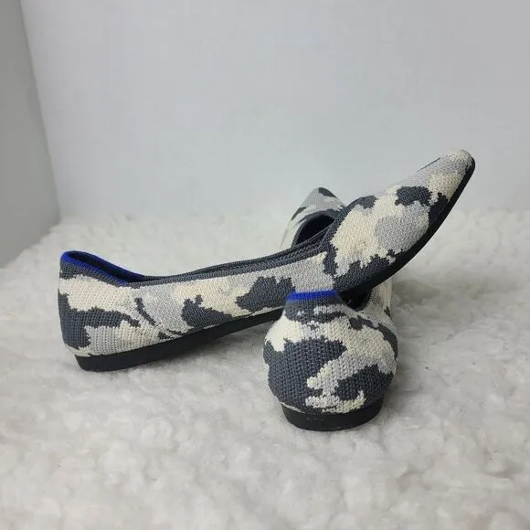 Rothy’s The Point Ash Womens Flat Ballet Size 7 Camo Gray Shoes Retired