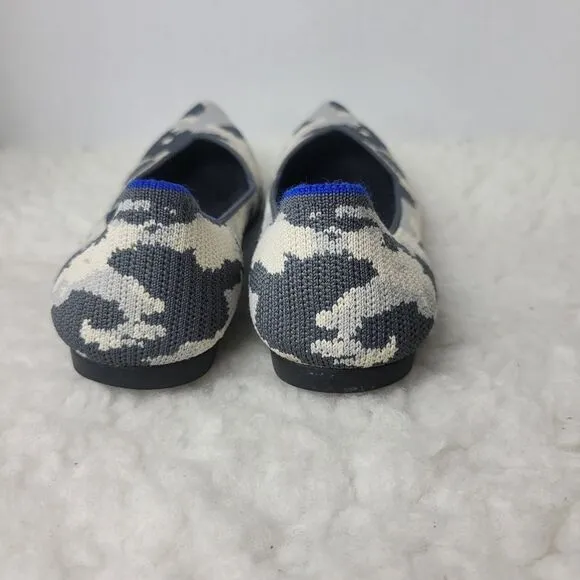 Rothy’s The Point Ash Womens Flat Ballet Size 7 Camo Gray Shoes Retired
