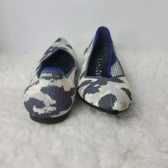 Rothy’s The Point Ash Womens Flat Ballet Size 7 Camo Gray Shoes Retired