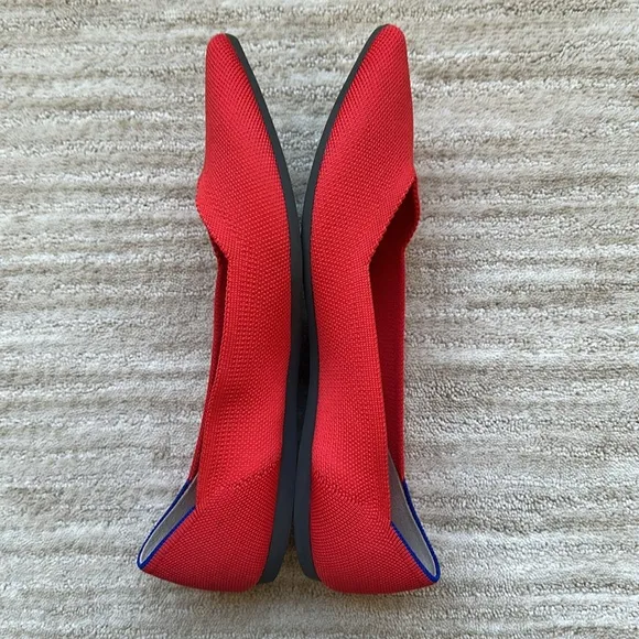 Rothy's The Point Ballet Flat Pointed Toe Slip on Shoes in Flame Red Size 11