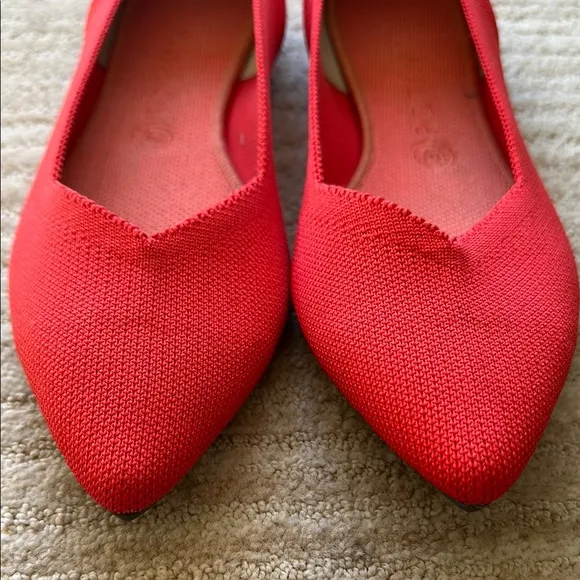 Rothy's The Point Ballet Flat Pointed Toe Slip on Shoes in Flame Red Size 11