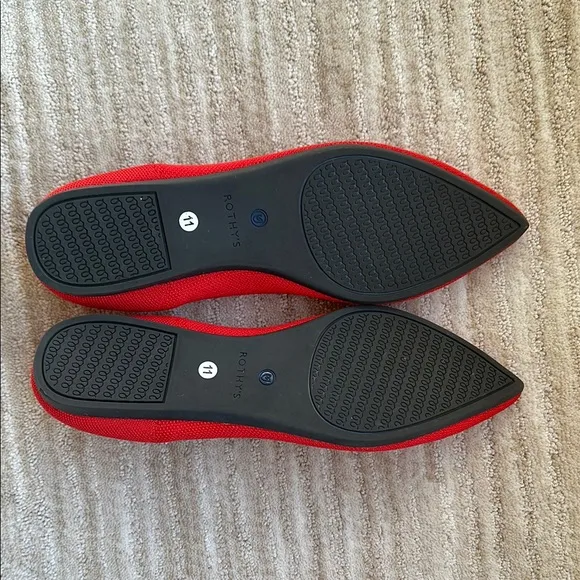 Rothy's The Point Ballet Flat Pointed Toe Slip on Shoes in Flame Red Size 11