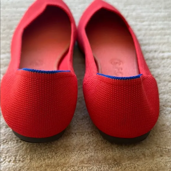 Rothy's The Point Ballet Flat Pointed Toe Slip on Shoes in Flame Red Size 11