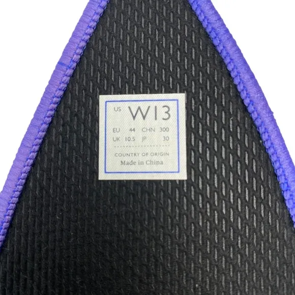 ROTHY'S The Point Flats Slip-On Ballet Shoes in Black with Blue Halo Size 13