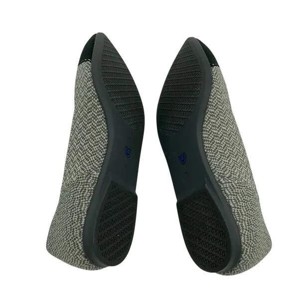 Rothy's The Point Grey Mist Captoe US Size 7 Womens Ballet Flat Slip On Shoes