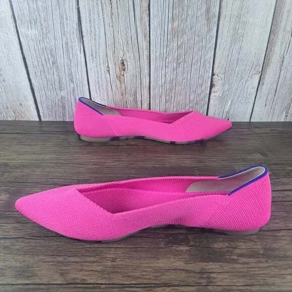 Rothys The Point Slip On Ballet Flats Women's Sz 8.5 Pink Wild Orchid Camo (VGC)