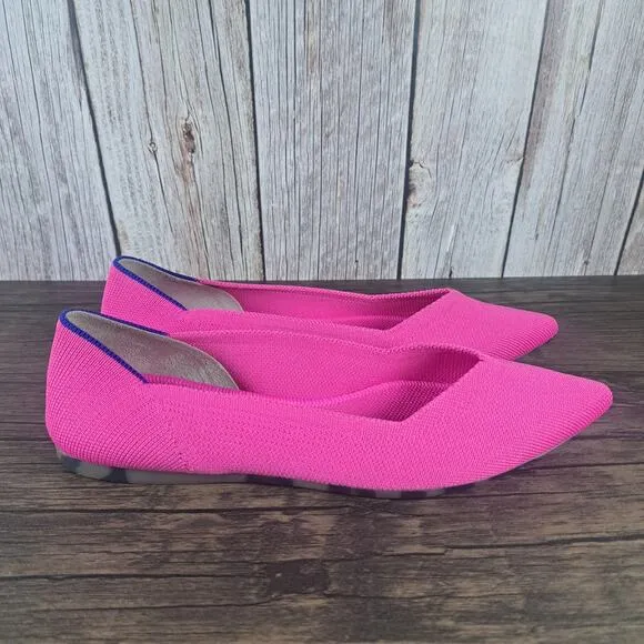 Rothys The Point Slip On Ballet Flats Women's Sz 8.5 Pink Wild Orchid Camo (VGC)