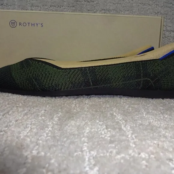 Rothys The Point Women's Size 7 US Racer Green Pointed Toe Slip on Shoes