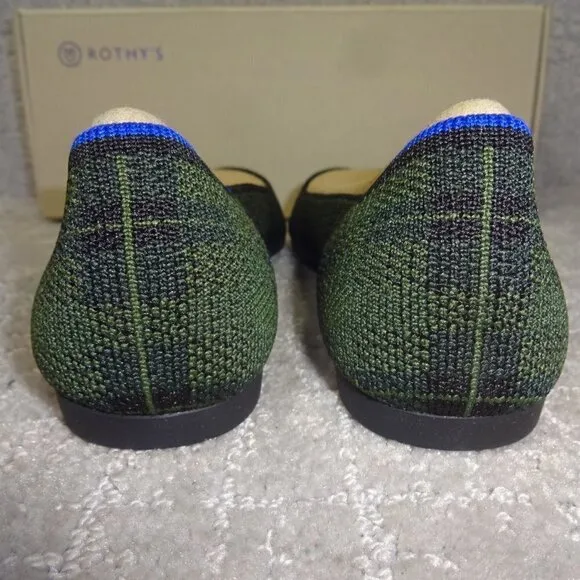 Rothys The Point Women's Size 7 US Racer Green Pointed Toe Slip on Shoes