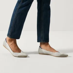 Rothy's The Pointed Toe Ballet Flat Slip On Diamond Metallic Size 10.5 NWOB