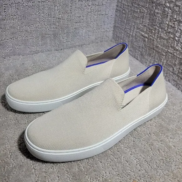 Rothy's The Sneaker Sand Ivory Textile Slip On Shoes Women's Multiple Sizes