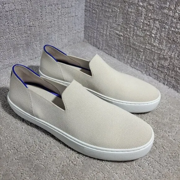 Rothy's The Sneaker Sand Ivory Textile Slip On Shoes Women's Multiple Sizes
