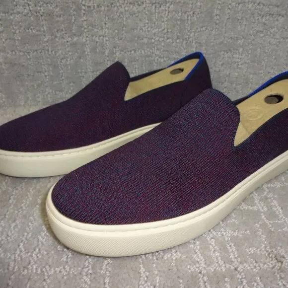 Rothy’s The Sneakers Women's Size 8.5 US Fig Python Purple Comfort Slip On Shoes