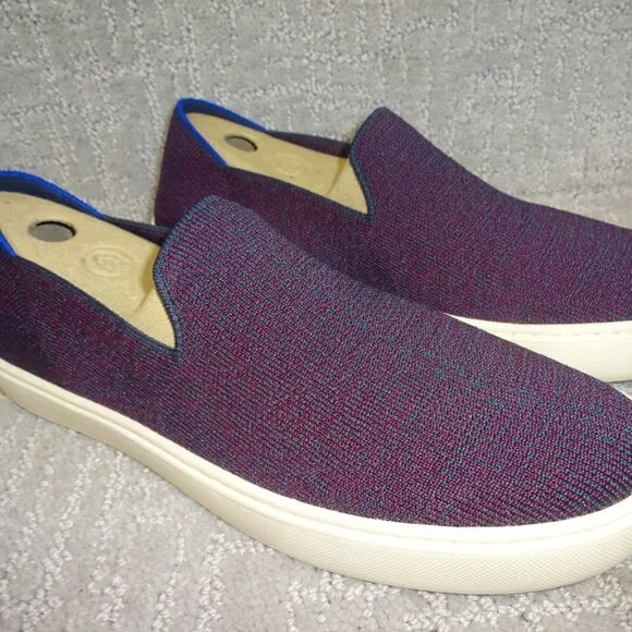 Rothy’s The Sneakers Women's Size 8.5 US Fig Python Purple Comfort Slip On Shoes
