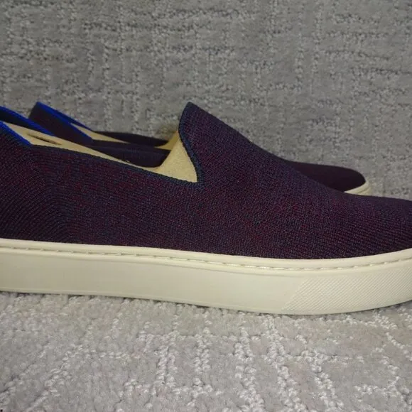 Rothy’s The Sneakers Women's Size 8.5 US Fig Python Purple Comfort Slip On Shoes