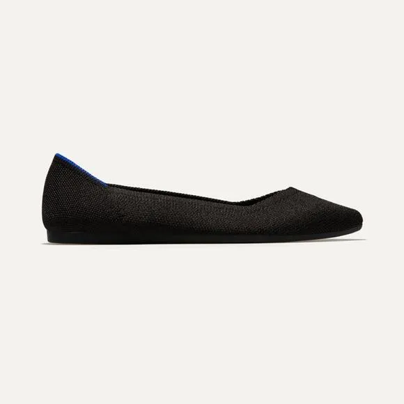Rothy's Women's Black The Point Flats Pointed Toe Slip On Flats Size 10 NWOB