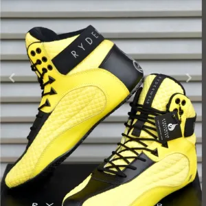Ryderwear Yellow and Black Athletic Shoes with Padded Ankle Support