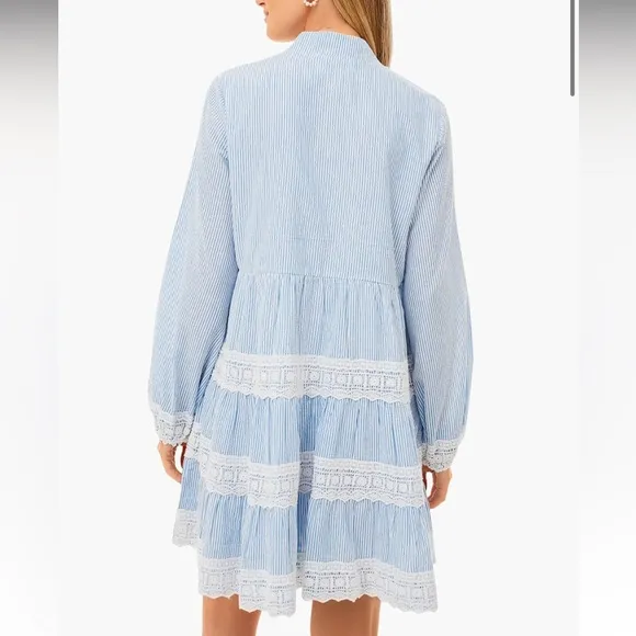 SAIL TO SABLE X STYLE CHARADEBlue Seersucker Charlotte Dress