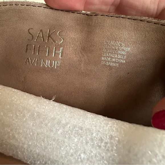 Saks Fifth Avenue 6.5 Sammie Brown Leather Brass Harness Womens Knee High Boots