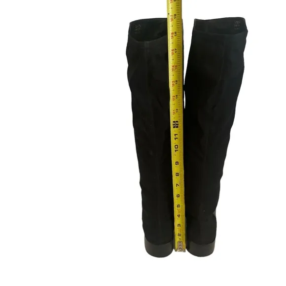 SAKS FIFTH AVENUE Mixed Media Knee-High Black Boots Size 9.5