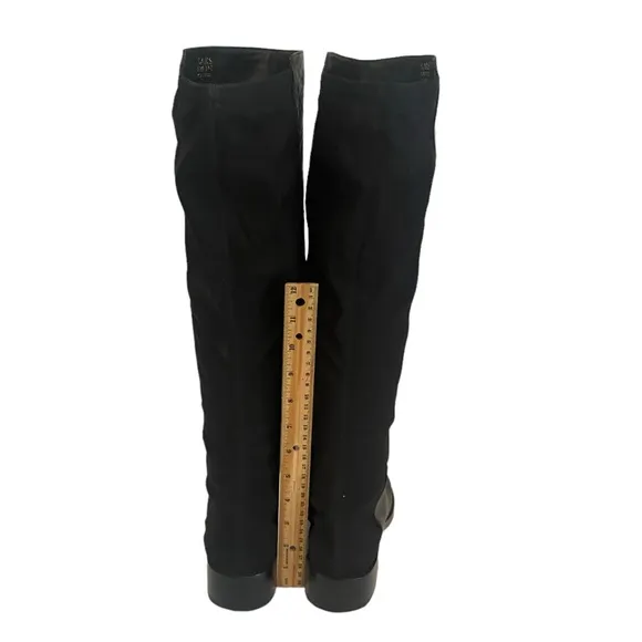 SAKS FIFTH AVENUE Mixed Media Knee-High Black Boots Size 9.5