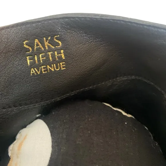 SAKS FIFTH AVENUE Mixed Media Knee-High Black Boots Size 9.5