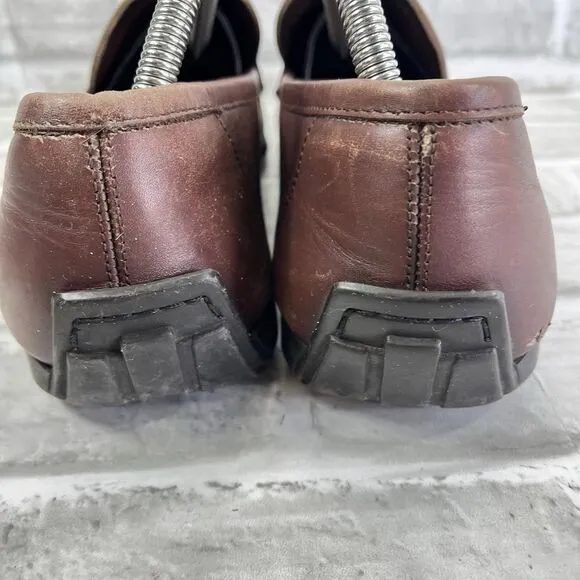 Salvatore Ferragamo Men' 10 Brown Leather Silver Horse Bit Loafer Dress Shoes