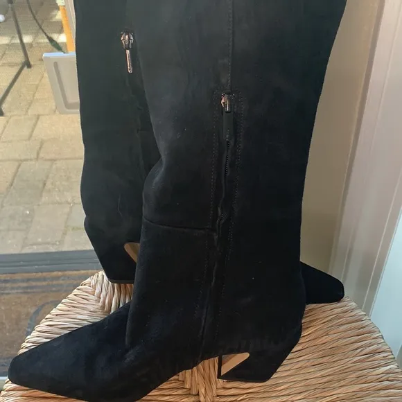 Sam Edelman black suede knee high boots