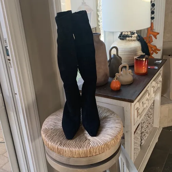 Sam Edelman black suede knee high boots