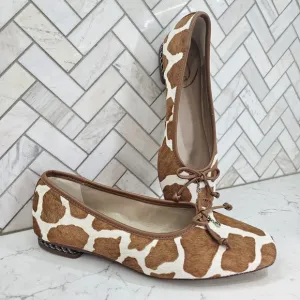 Sam Edelman Marisol Leopard Print Calf Hair Leather Flats Ballerina Shoes Size 6