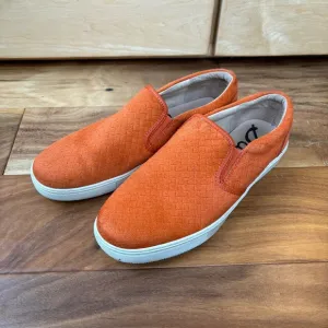 Sam Edelman Men's Slip On Orange Leather Sneaker Shoe Sz 7M