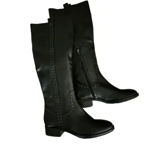 Sam Edelman Women’s Black Leather Prina Studded Knee High Riding Boots Size 6.5