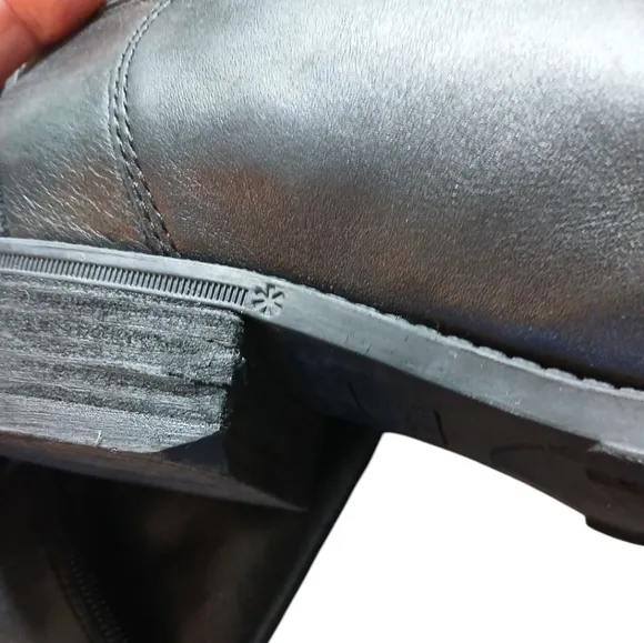 Sam Edelman Womens Penny Black Leather Knee High Block Heel Riding Boots 8.5