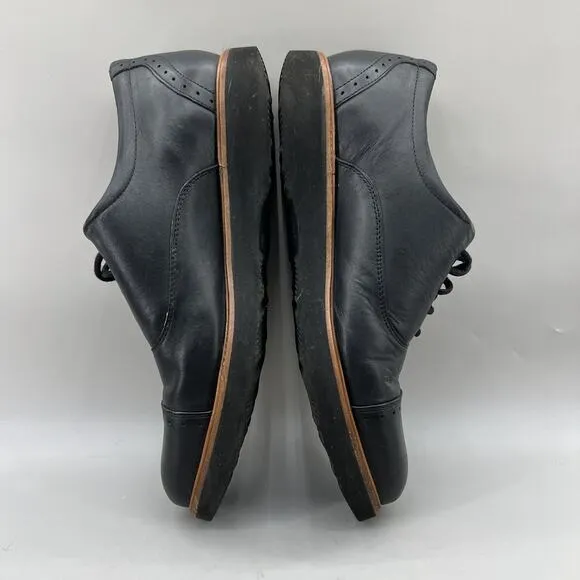 Samuel Hubbard Market Cap Toe Oxford Men Size 10 Black Leather Comfort Low Shoes