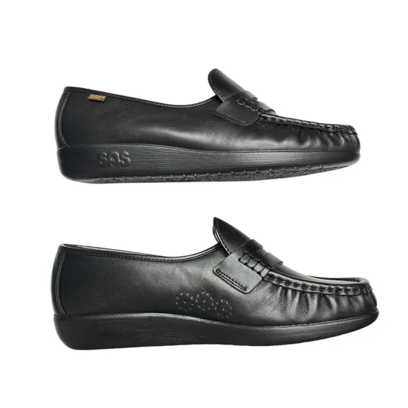 SAS Classic Womens Loafer Comfort Shoe Size 9 Black Handsewn Made in USA   NEW!