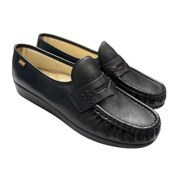 SAS Classic Womens Loafer Comfort Shoe Size 9 Black Handsewn Made in USA   NEW!