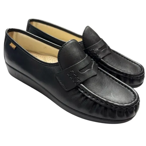 SAS Classic Womens Loafer Comfort Shoe Size 9 Black Handsewn Made in USA   NEW!