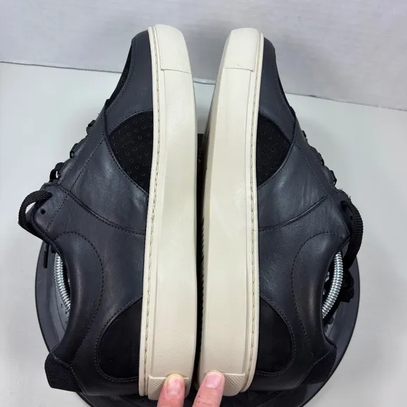 SAS High Street Black Ash Leather Sneakers Casual Walking Shoes Black Size 12 WW
