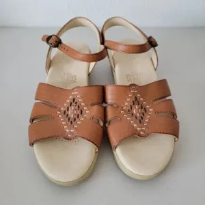 SAS Huarache Leather Sandals Straps Camel Woman 9