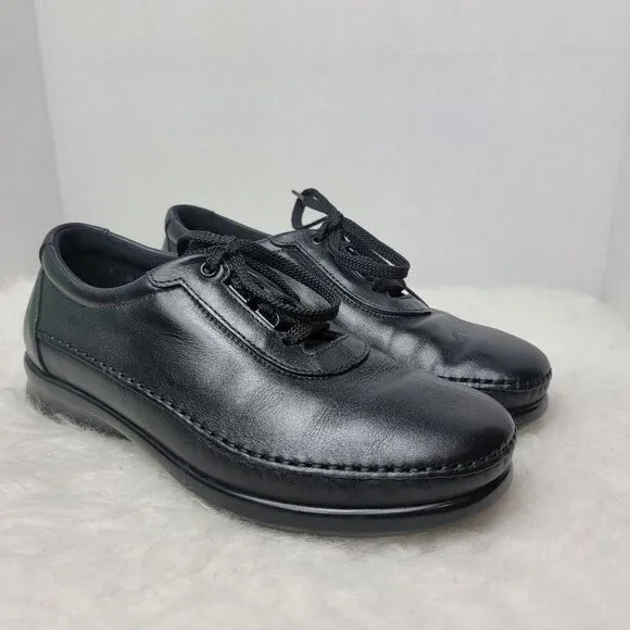 SAS Womens Traveler Tripad Comfort Black Leather Lace Up USA Made Shoes Size 6