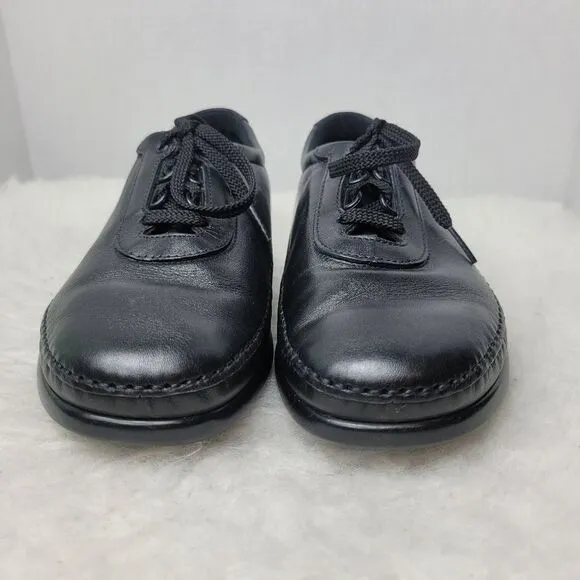 SAS Womens Traveler Tripad Comfort Black Leather Lace Up USA Made Shoes Size 6