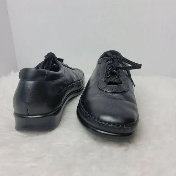 SAS Womens Traveler Tripad Comfort Black Leather Lace Up USA Made Shoes Size 6