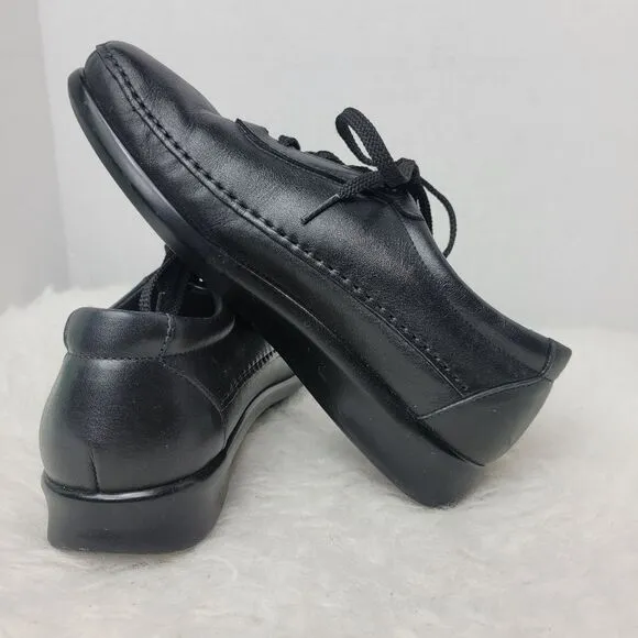 SAS Womens Traveler Tripad Comfort Black Leather Lace Up USA Made Shoes Size 6
