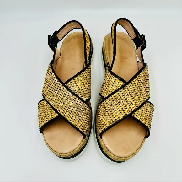 Schutz shoes woven platform espadrille strappy bohemian women size 9.5