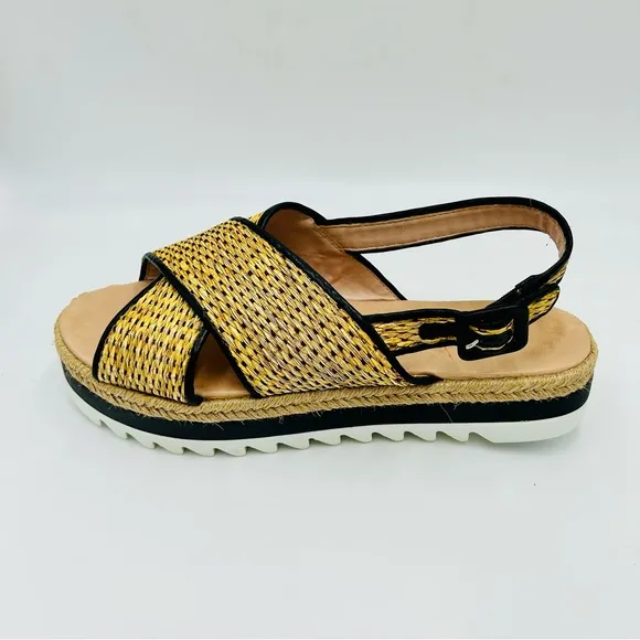 Schutz shoes woven platform espadrille strappy bohemian women size 9.5