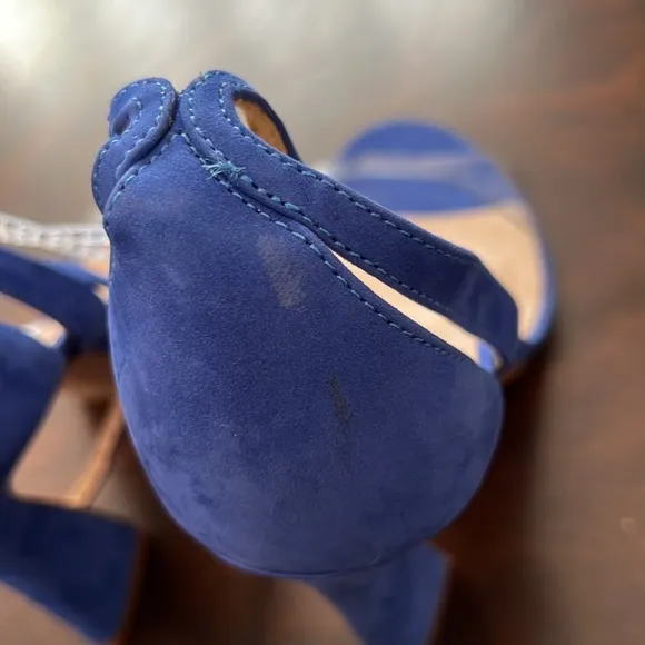 SchutzKristy Suede Clear Vinyl Ankle Strap Dress Sandals.