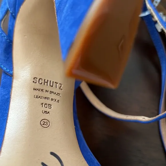 SchutzKristy Suede Clear Vinyl Ankle Strap Dress Sandals.