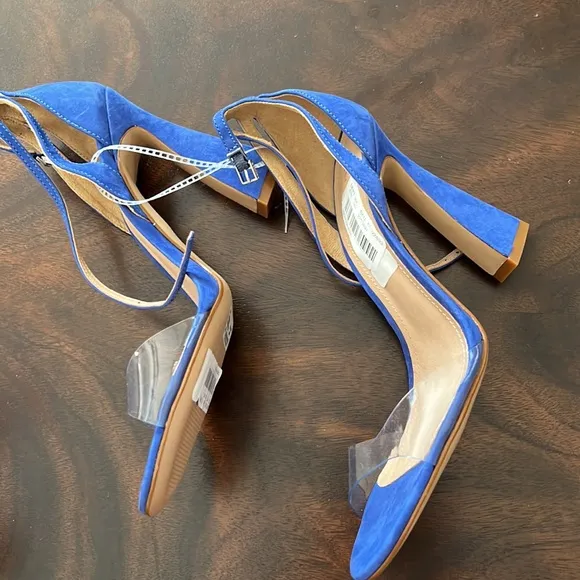 SchutzKristy Suede Clear Vinyl Ankle Strap Dress Sandals.