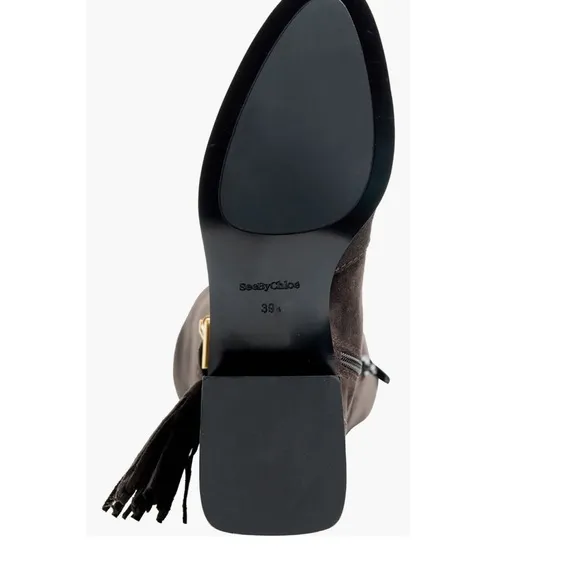 See by Chloe Crosta Grafite Knee High Boot Size 38.5